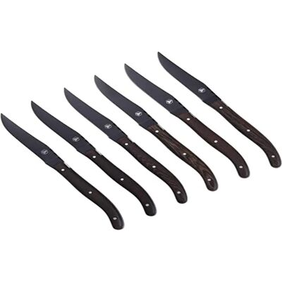 Set de 6 Couteaux à Steak Laguiole Wenge - Acier inoxydable Set de 6 Couteaux à Steak Laguiole Wenge - Acier inoxydable