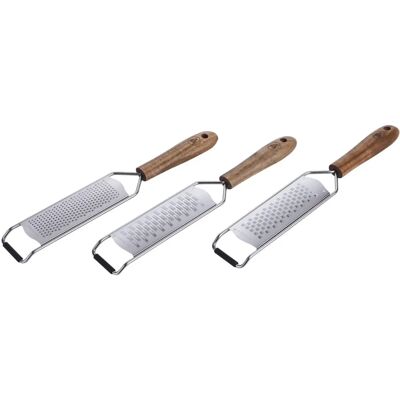 Laguiole Modèle - 3 Râpeuses Bois Naturel - Ensemble d'Outils de Cuisine Laguiole Modèle - 3 Râpeuses Bois Naturel - Ensemble d'Outils de Cuisine