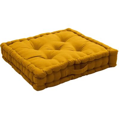 Coussin de sol en coton jaune 50x50x10cm Coussin de sol en coton jaune 50x50x10cm