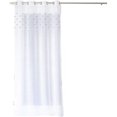 Tenda Trasparente Grigia con Cuori Superiori - Tenda Tenda Trasparente Grigia con Cuori Superiori - Tenda