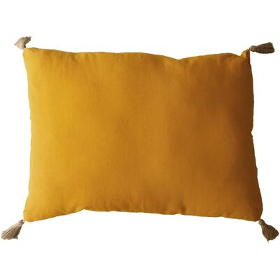 Coussin en Jute Moutarde avec Pompons - Coussin - Publicité Coussin en Jute Moutarde avec Pompons - Coussin - Publicité
