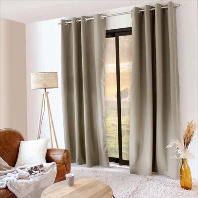 HOME MAISON Microfiber Thermal Curtain - Natural - 135x240 cm - Curtain HOME MAISON Microfiber Thermal Curtain - Natural - 135x240 cm - Curtain