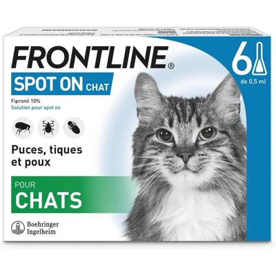 Pipette antiparassitarie Frontline per gatti - 0,5ml, 6 pezzi Pipette antiparassitarie Frontline per gatti - 0,5ml, 6 pezzi
