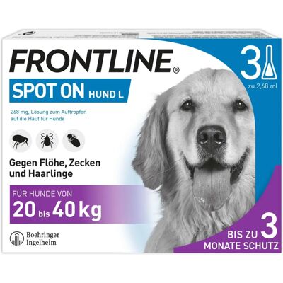 Boehringer Ingelheim VETMEDICA GmbH Frontline Spot on H 40 Lösung für Hunde 3 St Boehringer Ingelheim VETMEDICA GmbH Frontline Spot on H 40 Lösung für Hunde 3 St