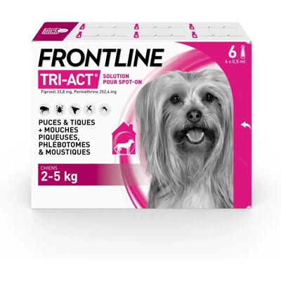 Frontline TRI-ACT XS pour très petits chiens - Traitement antiparasitaire 6 pipettes - Publicité Frontline TRI-ACT XS pour très petits chiens - Traitement antiparasitaire 6 pipettes - Publicité