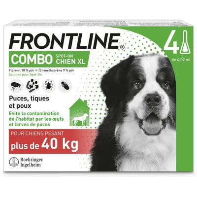Frontline XL Chien Combo Puces Tiques - 8 Mois Protection - Publicité Frontline XL Chien Combo Puces Tiques - 8 Mois Protection - Publicité