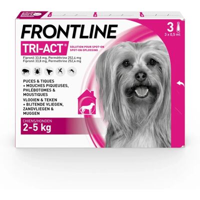 Frontline Tri-Act Pipette per Cani - 2-5 kg, 3 Pezzi Frontline Tri-Act Pipette per Cani - 2-5 kg, 3 Pezzi