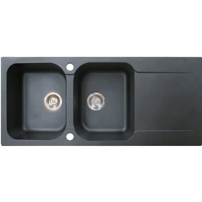 Fregadero reversible negro de resina de Essebagno Fregadero reversible negro de resina de Essebagno