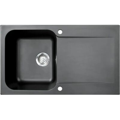 Fregadero reversible negro de resina Lisse de Essebagno - 1 cubeta Fregadero reversible negro de resina Lisse de Essebagno - 1 cubeta
