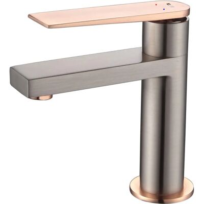 Miscelatore lavabo Allure in acciaio inox e oro rosa - Essebagno Miscelatore lavabo Allure in acciaio inox e oro rosa - Essebagno