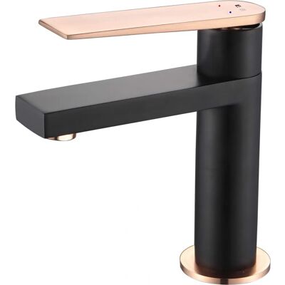 Grifo Allure de Essebagno - Negro y oro rosa - Estilo contemporáneo, Cartucho cerámico, Garantía 5 años Grifo Allure de Essebagno - Negro y oro rosa - Estilo contemporáneo, Cartucho cerámico, Garantía 5 años