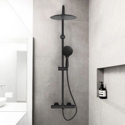 Columna de ducha termostática negra mate Essebagno Essegoia - Tipo de ducha Columna de ducha termostática negra mate Essebagno Essegoia - Tipo de ducha