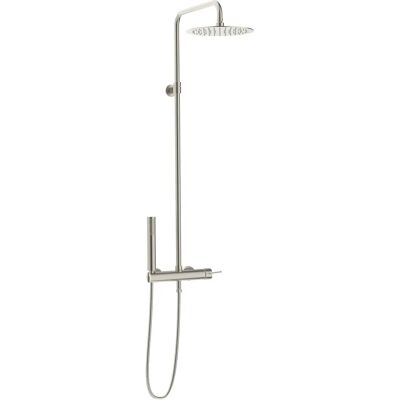 Bricoman Luisa Colonna Doccia Acciaio Spazzolato - Miscelatore Meccanico - Testa da 25cm - Fissaggio a Parete Bricoman Luisa Colonna Doccia Acciaio Spazzolato - Miscelatore Meccanico - Testa da 25cm - Fissaggio a Parete