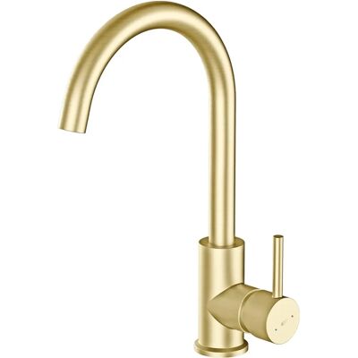 Miscelatore cucina Kiwo in oro spazzolato - Beccuccio girevole & Corpo rotondo Miscelatore cucina Kiwo in oro spazzolato - Beccuccio girevole & Corpo rotondo