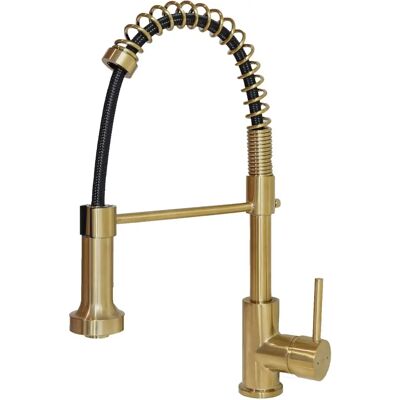 Grifo Plimo de Essebagno - Oro cepillado, Ducha doble, Instalación fácil Grifo Plimo de Essebagno - Oro cepillado, Ducha doble, Instalación fácil
