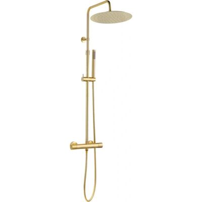 Columna de ducha termostática Luisa II oro cepillado - Essebagno Columna de ducha termostática Luisa II oro cepillado - Essebagno