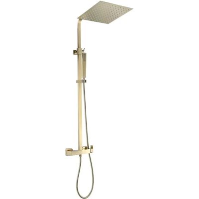 Columna de Ducha Square ii en Oro Cepillado con Mezclador Mecánico - Cabezal Cuadrado XXL Columna de Ducha Square ii en Oro Cepillado con Mezclador Mecánico - Cabezal Cuadrado XXL