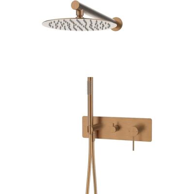 Colonna doccia in rame spazzolato da incasso con miscelatore meccanico - Essebagno Colonna doccia in rame spazzolato da incasso con miscelatore meccanico - Essebagno