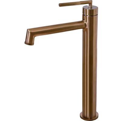 ESSEBAGNO Portofino Robinet - Cuivre Brossé, Bec Haut, Disque en Céramique - Publicité ESSEBAGNO Portofino Robinet - Cuivre Brossé, Bec Haut, Disque en Céramique - Publicité