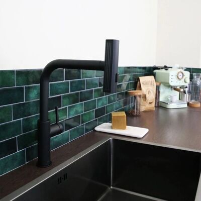Essebagno - Grifo de Cocina Esserain - Negro Mate, Ducha Extraíble, Pico Giratorio Essebagno - Grifo de Cocina Esserain - Negro Mate, Ducha Extraíble, Pico Giratorio