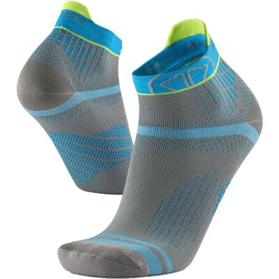Sidas Run Feel - Chaussettes de Course - Gris / Turquoise - Taille 35-36 Sidas Run Feel - Chaussettes de Course - Gris / Turquoise - Taille 35-36