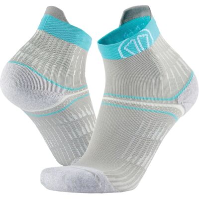 Sidas RUN ANATOMIC COMFORT - Chaussettes - Femmes - gris clair/turquoise - Publicité Sidas RUN ANATOMIC COMFORT - Chaussettes - Femmes - gris clair/turquoise - Publicité