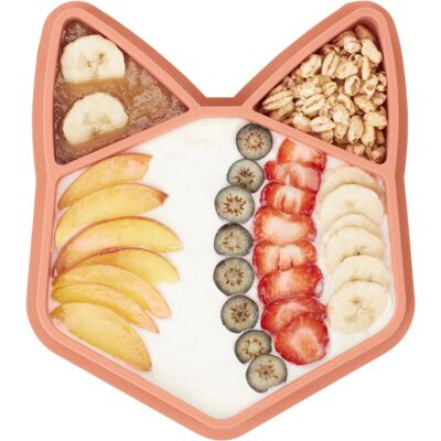 Babymoov Orange Silicone Divided Toddler Plate - Baby Tableware Babymoov Orange Silicone Divided Toddler Plate - Baby Tableware