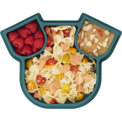 Babymoov A005207 toddler tableware - BabyMoov - Divided silicone plate - Blue dog - Toddler plate Babymoov A005207 toddler tableware - BabyMoov - Divided silicone plate - Blue dog - Toddler plate