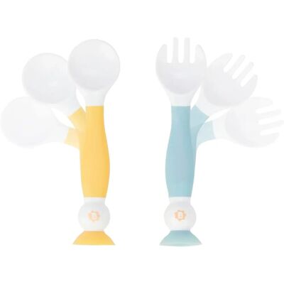 Badabulle B005416 Ensemble de Couverts pour Enfants - Bleu, Vert, Blanc - Publicité Badabulle B005416 Ensemble de Couverts pour Enfants - Bleu, Vert, Blanc - Publicité