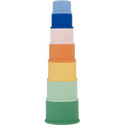 Badabulle Baby Puppe - 7-teiliges Stapelset - Baby Spielzeug Badabulle Baby Puppe - 7-teiliges Stapelset - Baby Spielzeug