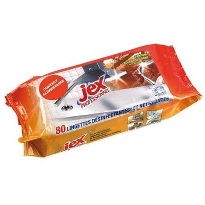 Lingettes désinfectantes Jex Professionnel - 80 pcs - 19x19cm - Publicité Lingettes désinfectantes Jex Professionnel - 80 pcs - 19x19cm - Publicité