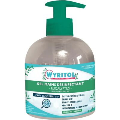 Gel désinfectant pour mains Wyritol Eucalyptus - 70% d'alcool - 300ml pompe - Publicité Gel désinfectant pour mains Wyritol Eucalyptus - 70% d'alcool - 300ml pompe - Publicité