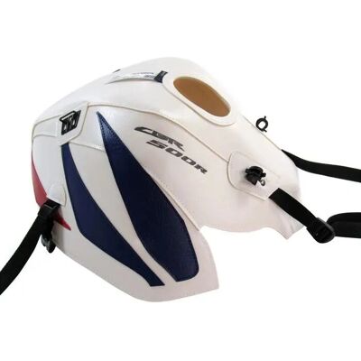 Protège réservoir Bagster Honda CBR 500 R - Blanc, Bleu, Rouge - Publicité Protège réservoir Bagster Honda CBR 500 R - Blanc, Bleu, Rouge - Publicité