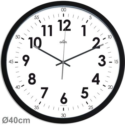 Orium Model: Stille Quartz Wandklok - 40cm Zwart Orium Model: Stille Quartz Wandklok - 40cm Zwart