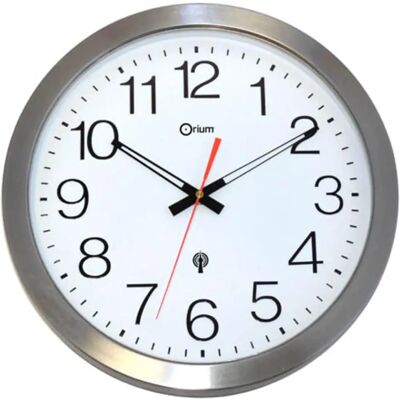 Horloge Murale Orium - 35,5cm, Étanche, Radio-Contrôlée, Inox - Publicité Horloge Murale Orium - 35,5cm, Étanche, Radio-Contrôlée, Inox - Publicité