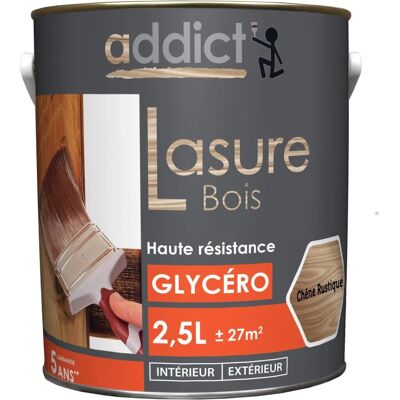 Addict - ADD111127 - Chêne rustique - 2,5 L - Lasure bois Satin-ciré - Publicité Addict - ADD111127 - Chêne rustique - 2,5 L - Lasure bois Satin-ciré - Publicité