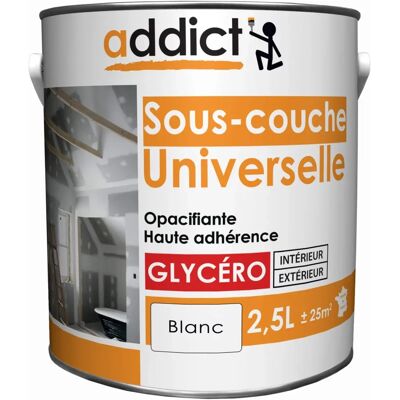 Addict Peinture Blanc Sous Couche Universelle - Murs & Plafonds - 2,5L - Publicité Addict Peinture Blanc Sous Couche Universelle - Murs & Plafonds - 2,5L - Publicité