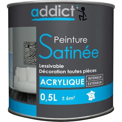 Addict Multi S Acrylfarbe - Türkisblau Satin Innenraumdekoration - 0,5L Addict Multi S Acrylfarbe - Türkisblau Satin Innenraumdekoration - 0,5L