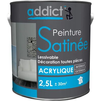 Vernice interna satin cotone grigia Addict - 2,5L - Vernice Vernice interna satin cotone grigia Addict - 2,5L - Vernice