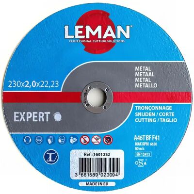 Leman 1602230 - Disque de coupe en acier - 230x2,5x22mm - Publicité Leman 1602230 - Disque de coupe en acier - 230x2,5x22mm - Publicité