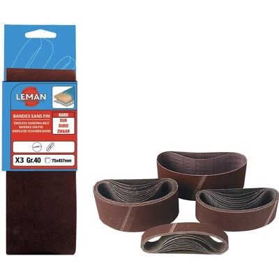 Ceintures Abrasives LEMAN 150x1219mm - Grain 220 - Pack de 2 Ceintures Abrasives LEMAN 150x1219mm - Grain 220 - Pack de 2