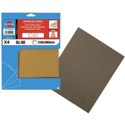 Leman - 9723112 - Gr.120 - 230x280 mm - Feuilles abrasive - Publicité Leman - 9723112 - Gr.120 - 230x280 mm - Feuilles abrasive - Publicité