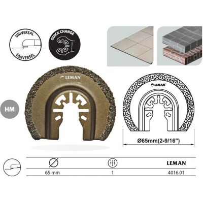 Leman - 4016.01 - 65 mm - segment carbure - lame de scie - Publicité Leman - 4016.01 - 65 mm - segment carbure - lame de scie - Publicité