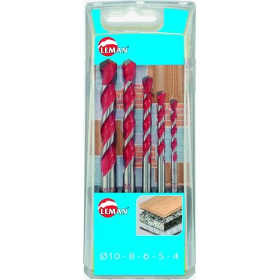 Leman 702.000.05 Juego de 5 brocas cilíndricas - Multimaterial Leman 702.000.05 Juego de 5 brocas cilíndricas - Multimaterial