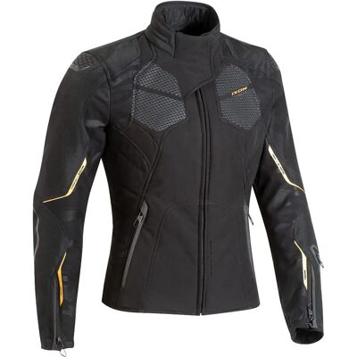 Ixon Cell Damen Motorrad Textiljacke - Schwarz Gold - M Ixon Cell Damen Motorrad Textiljacke - Schwarz Gold - M