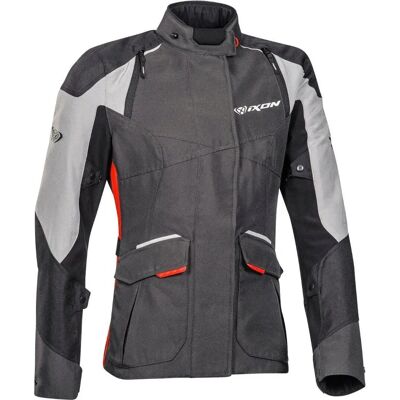 Giacca tessile da moto Ixon Balder donna - Nero Grigio Rosso XS Giacca tessile da moto Ixon Balder donna - Nero Grigio Rosso XS