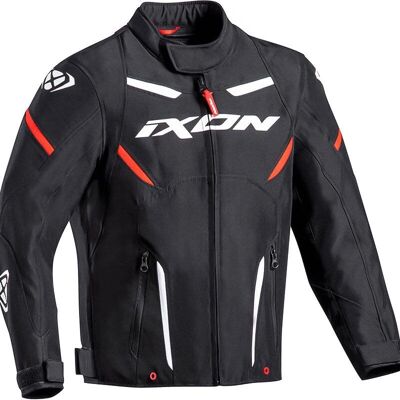 Ixon Striker Kinder Motorrad Textiljacke - Schwarz Weiß Rot - Motorrad Textiljacke Ixon Striker Kinder Motorrad Textiljacke - Schwarz Weiß Rot - Motorrad Textiljacke
