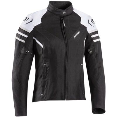 Blouson textile moto femme Ilana Evo - Noir Gris Blanc S Blouson textile moto femme Ilana Evo - Noir Gris Blanc S