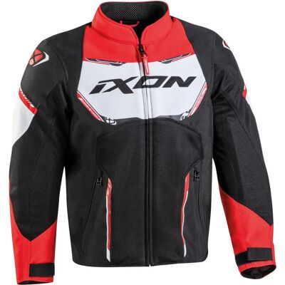 Ixon Striker Air Kinder Motorrad Textiljacke - Schwarz Weiß Rot - Motorrad Textiljacke Ixon Striker Air Kinder Motorrad Textiljacke - Schwarz Weiß Rot - Motorrad Textiljacke