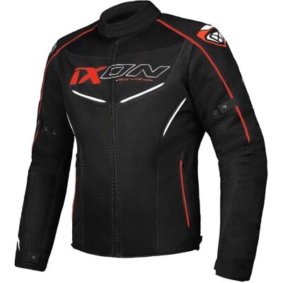 Ixon Flicker Motorradt Textiljacke - Schwarz Rot - CE Zertifiziert Ixon Flicker Motorradt Textiljacke - Schwarz Rot - CE Zertifiziert